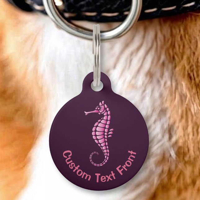Placa Para Mascotas Caballito de mar rosa (Subido por el creador)