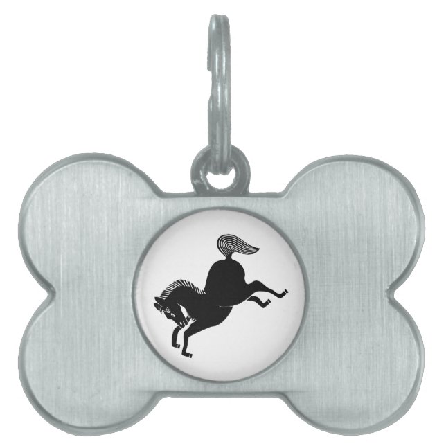 Placa Para Mascotas Caballo corriendo (Frente)