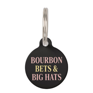 Placa Para Mascotas Caballo del Club Social Retro Bourbon Bets & Big H