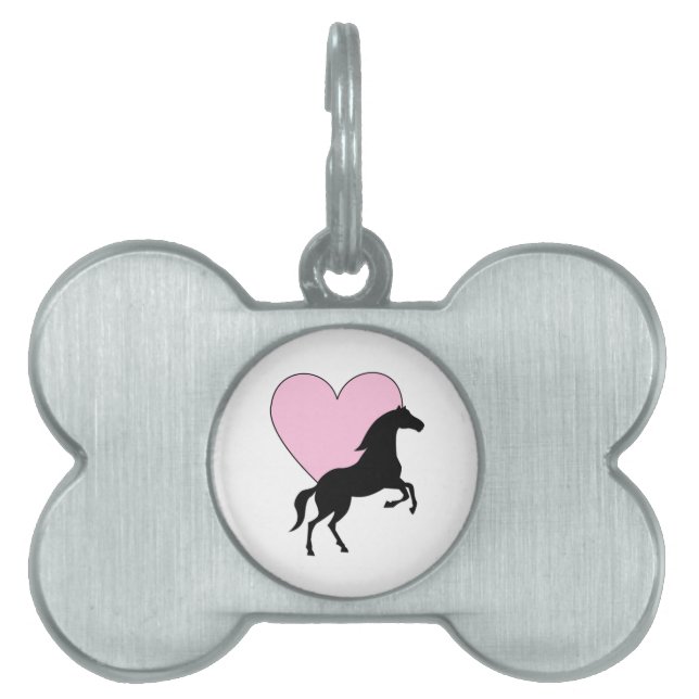 Placa Para Mascotas Caballos y amor (Frente)