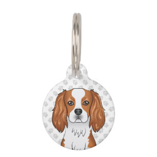 Placa Para Mascotas Cabeza de Cavalier King Charles Spaniel Blenheim