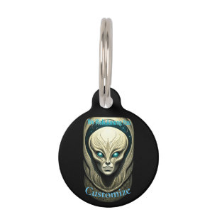 Placa Para Mascotas Cabeza de cráneo de Alien Thunder_Cove
