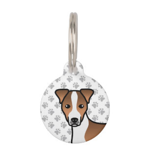 Placa Para Mascotas Cabeza de Jack Russell Terrier de pelaje liso blan