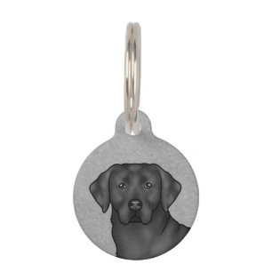 Placa Para Mascotas Cabeza de Labrador Retriever negro, perro labrador