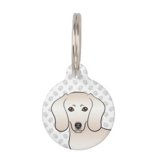 Placa Para Mascotas Cabeza de perro cartoon lindo Dachshund pelo corto
