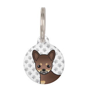 Placa Para Mascotas Cabeza de perro Chihuahua de pelaje liso de color 