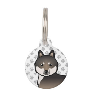 Placa Para Mascotas Cabeza de perro de dibujos animados de Husky Siber