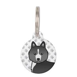 Placa Para Mascotas Cabeza de perro de dibujos animados Husky Siberian