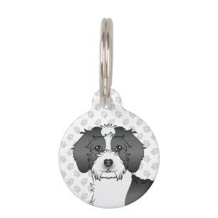 Placa Para Mascotas Cabeza de perro mini Goldendoodle de color parti n