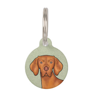 Placa Para Mascotas Cabeza de perro puntero de dibujos animados Vizsla