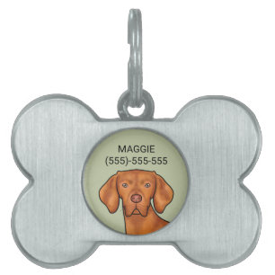 Placa Para Mascotas Cabeza de perro puntero de dibujos animados Vizsla