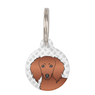 Placa Para Mascotas Cabeza de perro salchicha de dibujos animados lind