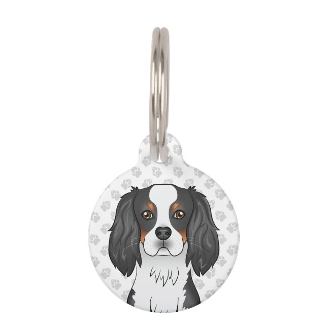 Placa Para Mascotas Cabeza de perro spaniel Cavalier King Charles de t (Anverso)