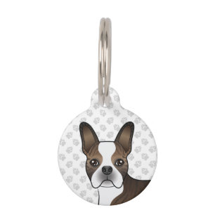Placa Para Mascotas Cabeza y patas de perro de dibujos animados Boston