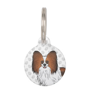 Placa Para Mascotas Cabeza y patas de perro de dibujos animados felice