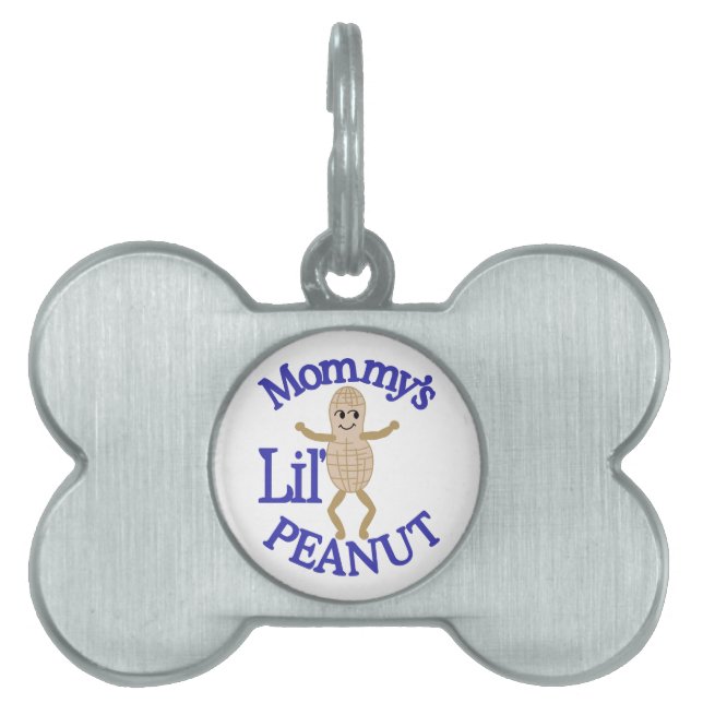 Placa Para Mascotas Cacahuete de Lil de la mamá (Frente)