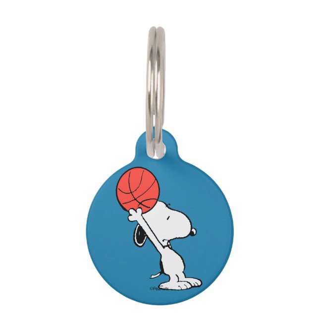 Placa Para Mascotas Cacahuetes | Aro de Baloncesto de Snoopy (Anverso)