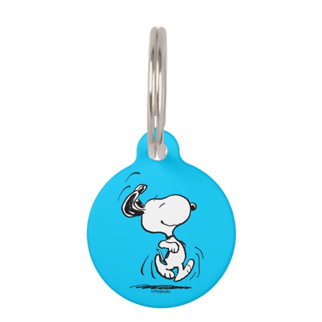 Placa Para Mascotas Cacahuetes | Baile Snoopy Happy (Anverso)