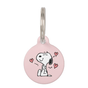 Placa Para Mascotas Cacahuetes   Corazones Snoopy