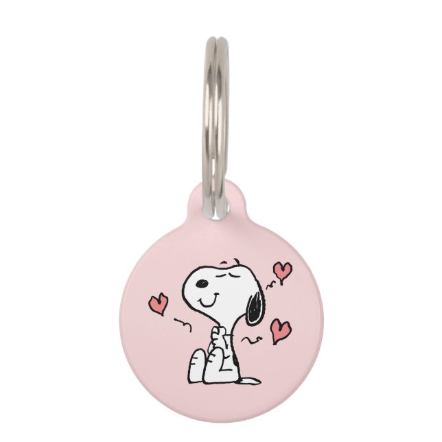 Placa Para Mascotas Cacahuetes | Corazones Snoopy (Anverso)