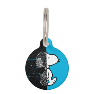 Placa Para Mascotas Cacahuetes Diseño geométrico de Snoopy