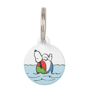 Placa Para Mascotas Cacahuetes Playa Snoopy Beach Ball