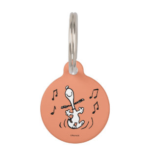 Placa Para Mascotas Cacahuetes   Snoopy Bailando