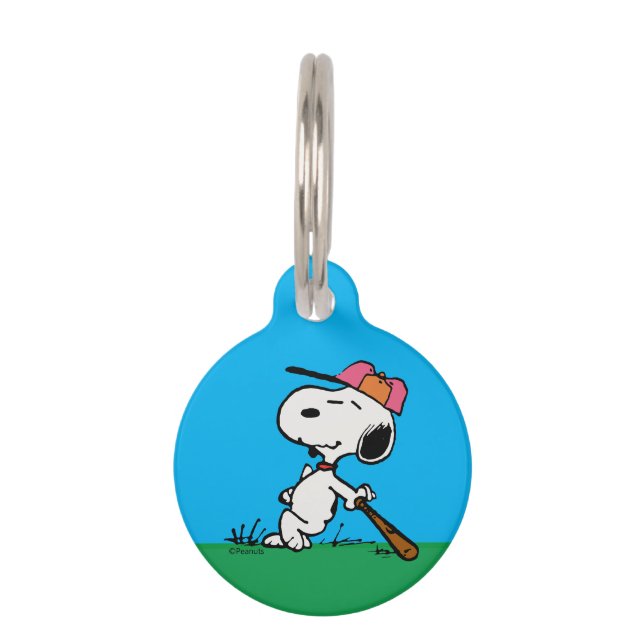 Placa Para Mascotas Cacahuetes | Snoopy en Bat (Anverso)