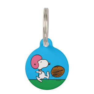 Placa Para Mascotas Cacahuetes   Snoopy Football Kicker