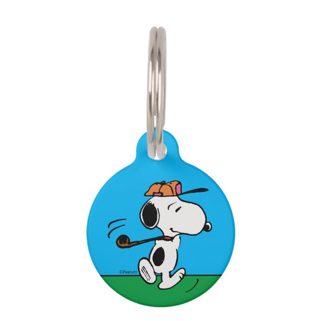 Placa Para Mascotas Cacahuetes | Snoopy Golf (Anverso)