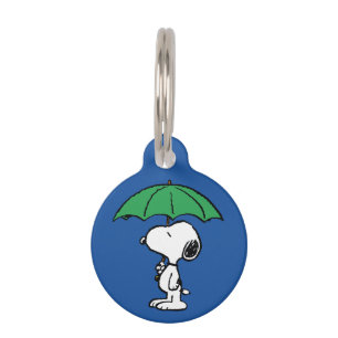 Placa Para Mascotas Cacahuetes   Snoopy Green Umbrella