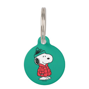 Placa Para Mascotas Cacahuetes Snoopy Winter Coat & Gorra