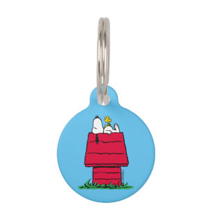 Placa Para Mascotas Cacahuetes Snoopy & Woodstock Doghouse