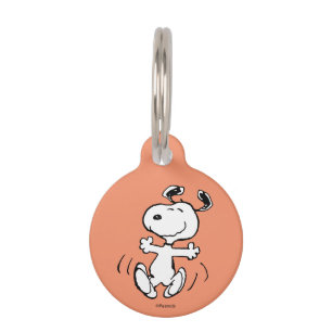 Placa Para Mascotas Cacahuetes   Un feliz baile de Snoopy