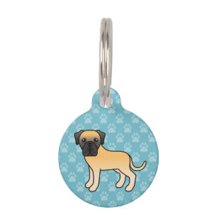 Placa Para Mascotas Cachorro Adorable de Mastín Inglés Antiguo y Info