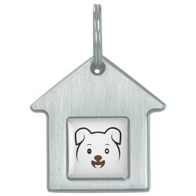 Placa Para Mascotas Cachorro Adorable Guiñando (Frente)