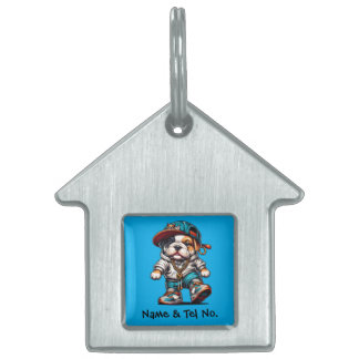 Placa Para Mascotas Cachorro Bulldog Adorable | Diseño de Perro para A