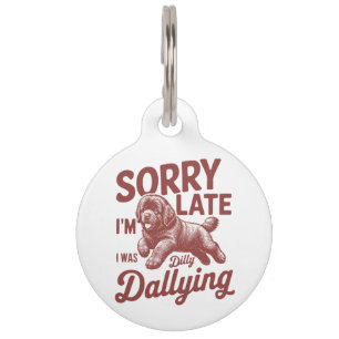 Placa Para Mascotas Cachorro de Terranova Dilly Dally