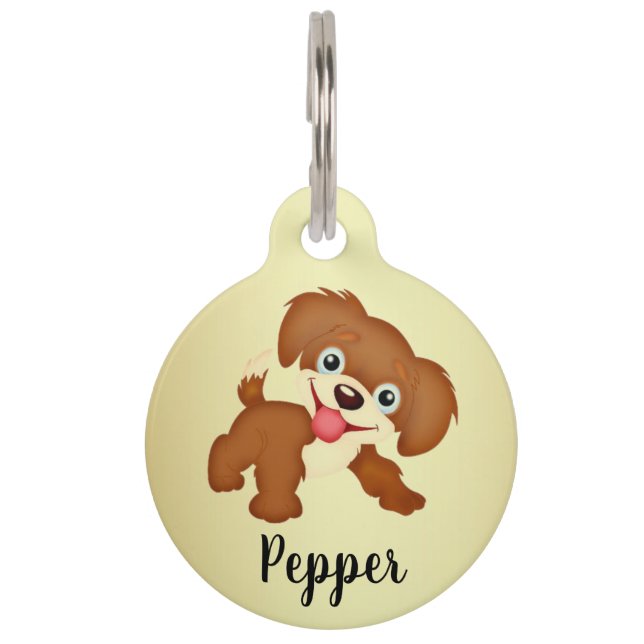 Placa Para Mascotas Cachorro juguetón (Anverso)