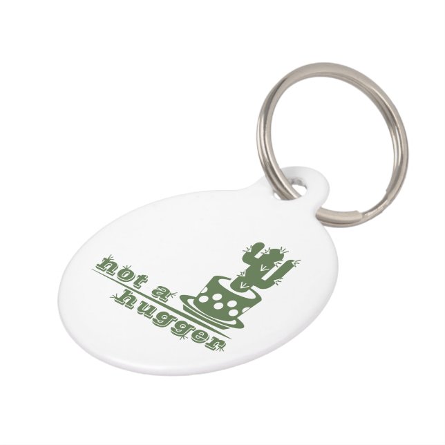 Placa Para Mascotas Cacti No es gracioso decir (Lateral)