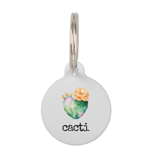Placa Para Mascotas Cactus Amor Suculentas (Anverso)