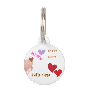 Placa Para Mascotas Cadena de teclas de nombre de gato personalizado -