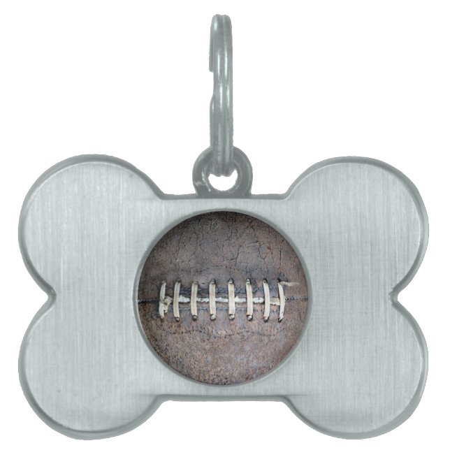 Placa Para Mascotas Cadenas de fútbol horizontal (Frente)