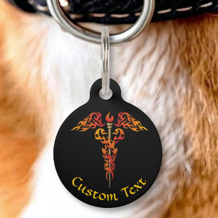 Placa Para Mascotas Caduceo de llamas