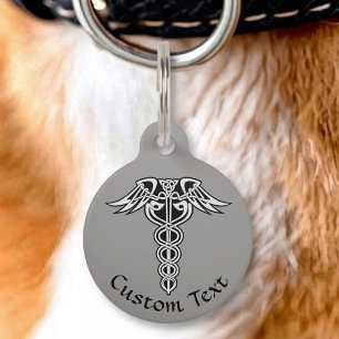 Placa Para Mascotas Caduceo de Nudo Celta