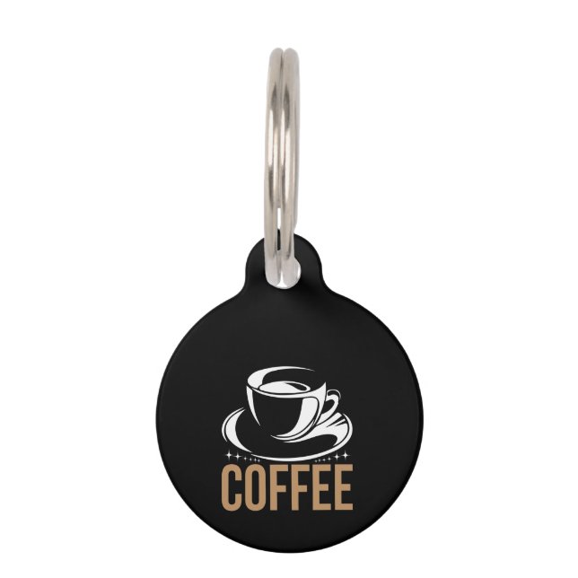 Placa Para Mascotas Café Art Coffee (Anverso)