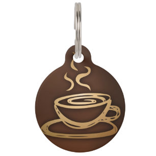 Placa Para Mascotas Café en mi taza