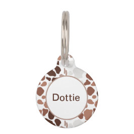 Placa Para Mascotas Café personalizado con etiqueta de identificación 