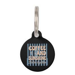 Placa Para Mascotas Café Retro Groovy y Sol Mejor Juntos 