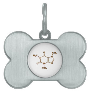 Placa Para Mascotas Cafeína Café Fórmula Química Molecular